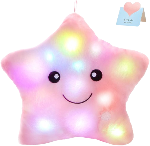 Creative Twinkle Star Glowing LED Night Light Plush Pillows